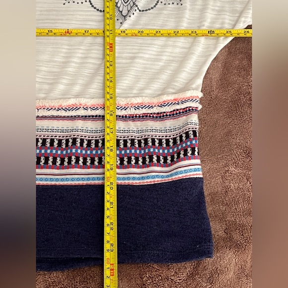 DESIGUAL STRIPED/Embroidered 3/4 SLEEVE T SHIRT TOP WOMENS SIze S - Picture 10 of 10